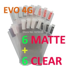 12PCS Total 6PCS Ultra CLEAR + 6PCS Matte Screen protection film Anti-Glare Screen Protector For HTC EVO 4G
