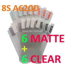 12PCS Total 6PCS Ultra CLEAR + 6PCS Matte Screen protection film Anti-Glare Screen Protector For HTC 8S A620