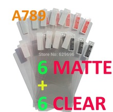 6pcs Clear 6pcs Matte protective film anti glare phone bags cases screen protector For Lenovo A789