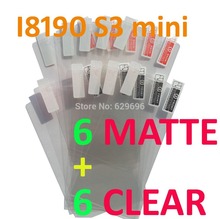 6pcs Clear 6pcs Matte protective film anti glare phone bags cases screen protector For Samsung I8190