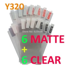 6pcs Clear 6pcs Matte protective film anti glare phone bags cases screen protector For Huawei Y320