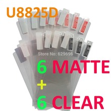 6pcs Clear 6pcs Matte protective film anti glare phone bags cases screen protector For Huawei U8825D