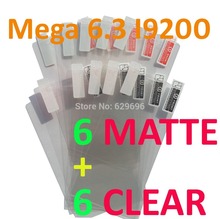 12PCS Total 6PCS Ultra CLEAR + 6PCS Matte Screen protection film Anti-Glare Screen Protector For Samsung Galaxy Mega 6.3 I9200