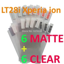 6pcs Clear 6pcs Matte protective film anti glare phone bags cases screen protector For SONY ST26i