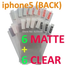 12PCS Total 6PCS Ultra CLEAR + 6PCS Matte Screen protection film Anti-Glare Screen Protector For Apple iphone5 5S 5C ( BACK )