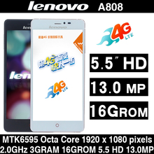 Original Lenovo A808 Phone 5 5 1920 1080 IPS Android 4 4 MTK6595 Octa Core Mobile
