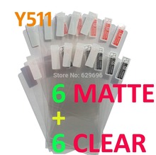 12PCS Total 6PCS Ultra CLEAR + 6PCS Matte Screen protection film Anti-Glare Screen Protector For Huawei Y511