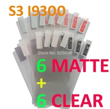 12PCS Total 6PCS Ultra CLEAR + 6PCS Matte Screen protection film Anti-Glare Screen Protector For Samsung GALAXY SIII S3 I9300