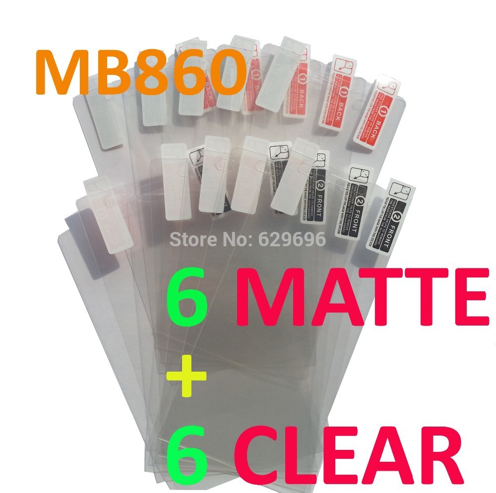 6pcs Clear 6pcs Matte protective film anti glare phone bags cases screen protector For Motorola Atrix