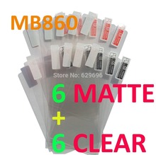 6pcs Clear 6pcs Matte protective film anti glare phone bags cases screen protector For Motorola Atrix