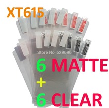 6pcs Clear 6pcs Matte protective film anti glare phone bags cases screen protector For Motorola XT615