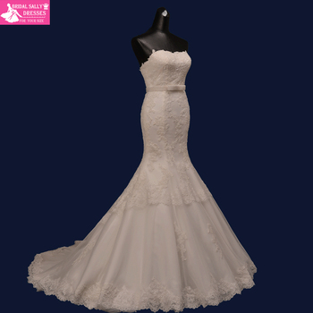 Халат де Mariage модные без бретелек русалка свадебные платья с створки кружева свадебное платье Vestido де Noiva Casamento 2015 MM02