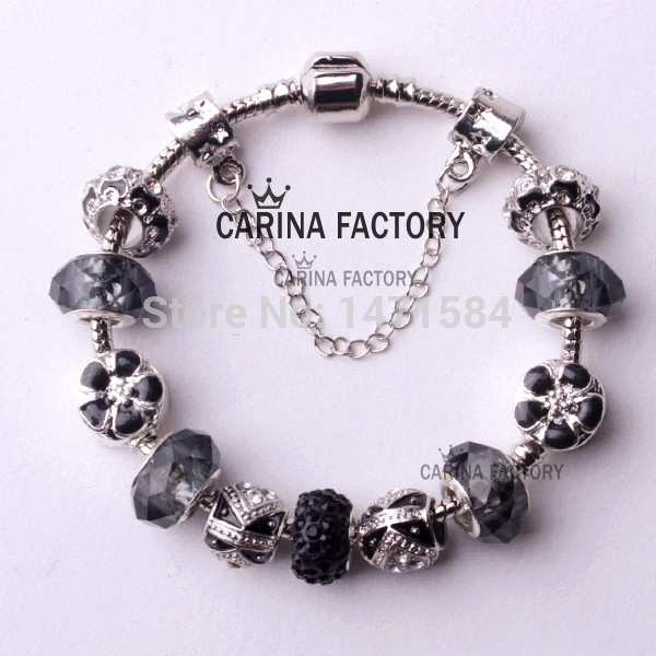 6 color 18 21cm Fashion style charm flower beads fit Pandora style bracelet for women charm