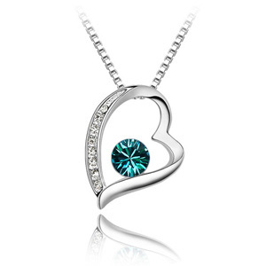 New Arrival Fashion Women Jewlery Hot Selling White Gold Plated Heart with Austrian Crystal Bead Pendant