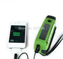 Dynamo Self Powered FM AM Radio Flashlight Outdoors Phones Chargers Solar Charger Free Shipping