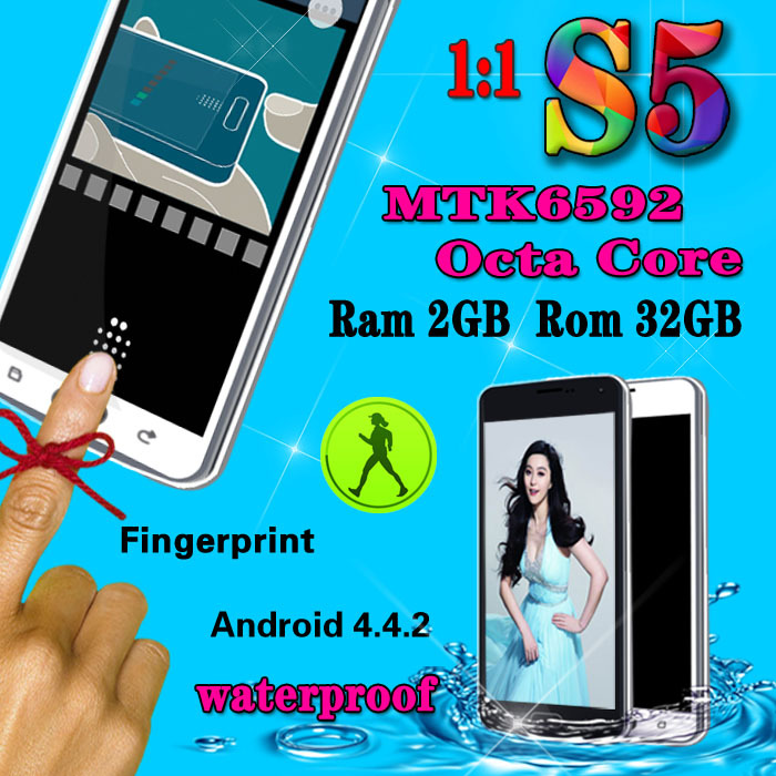 Waterproof S5 Phone MTK6592 S5 Octa Core Ram 2GB Rom 32GB 5 1 16MP i9600 Mobile