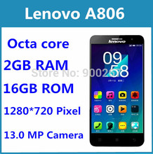Original Lenovo A806 Mobile Phone 4G LTE FDD Android 4.4 MTK6592 Octa Core 1.7GHz 2GB RAM 16GB 5″ IPS 1280X720 13MP