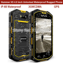 Original 4.0 inch Unlocked Hummer H5 Rugged Cell Phone Dual Sim GPS Mobile Phone 3G IP68 Waterproof Shockproof  WCDMA Smartphone