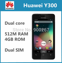 Original 4” Huawei Ascend Y300 Android Smart Phone 4.1 RAM 512MB+ROM 4GB MSM8225 Dual Core 1.0GHz Phones Dual SIM WCDMA GSM