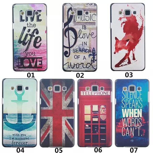 2015 Arrivel Cell Phones Cases For Samsung Galaxy A3 Fashion Color Cartoon Plastic Back Flip Cover