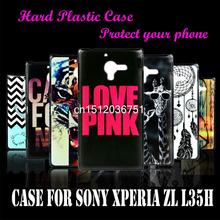 Case Cover For Sony Xperia ZL L35h C6503 C6502 New Arrival LOVE PINK Cool Black Back Hard Plastic Brand New Mobile Phone Case