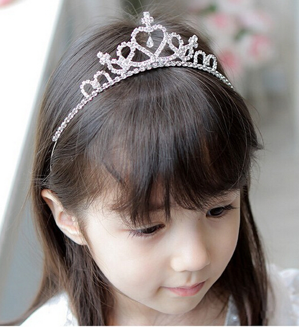 New Cute Children Kids Girls Rhinestone Princess Hair Band Crown Headband tiara hair jewelry wedding accessories