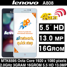 Original Lenovo A808 Phone 5 5 1920 1080 IPS Android 4 4 MTK6595 Mobile Phone Octa