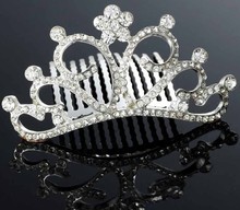 2015 Korean Rhinestone An Crown Fashion Bride Marriage Comb Crowns And Tiaras Bobby Pins For Hair