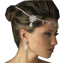 2015 Fashion Wedding Party Bride Tiara Crystal Rhineston Forehead Hairband Headchain Headband Hair Jewelry