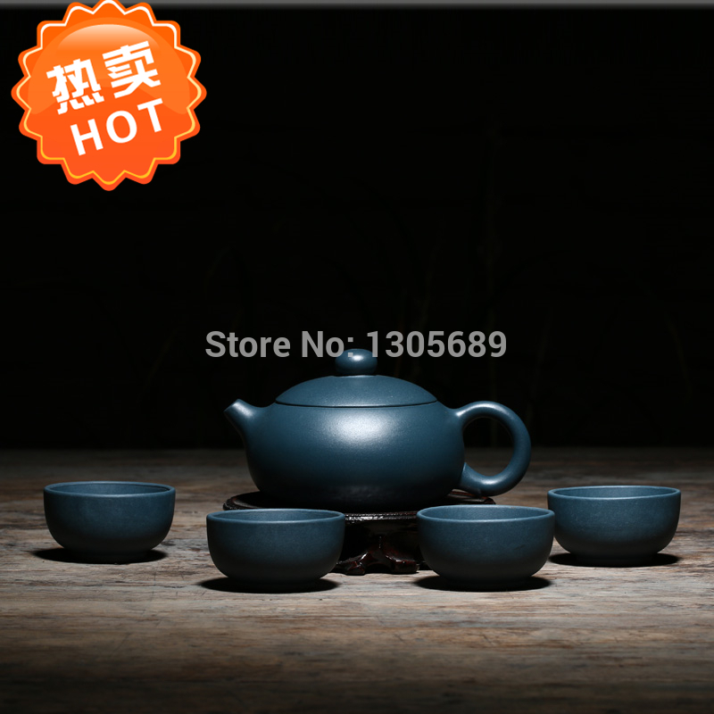 200ml boutique tea set 1 teapot 4 teacups MINGUOLV purple clay Yixing teapot handmade teapot clinochlore