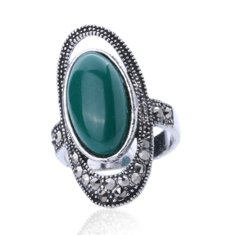 2015 New Vintage Jewelry Size 6 9 Fashion Women Accessories Black CZ Turquoise Rings For Women