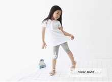 Retail 2 7years 4 color rabbit footless girls knee length kid Five pants Cropped clothing kids