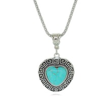 Lovely Heart Shape fine jewelry For Women Turquoise Pendant necklace