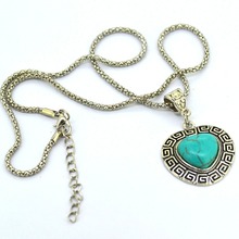 Lovely Heart Shape fine jewelry For Women Turquoise necklace New Arrival Female Simple Pendant Necklace
