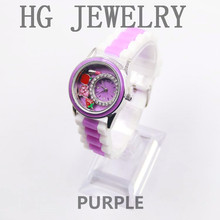 2015 Free Shipping New Arrival Jelly Silicone Watch DIY Charm Dress Watch Floating Charm Watch Flaoting