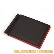 2015 Men Genuine Leather Money Clip Black Blue Red Color 11 8 Cm Gentleman S First