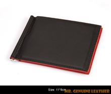 2015 Men Genuine Leather Money Clip Black Blue Red Color 11 8 Cm Gentleman S First