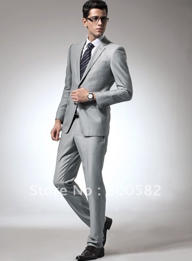 ws120601 silver gray wedding suits Business suits men suit fashion 