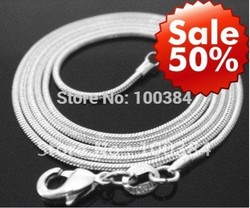 promoção de vendas do Natal do disconto de 50%. A prata livre do transporte chapeou o jewelr da serpente necklace.fashion de 1mm