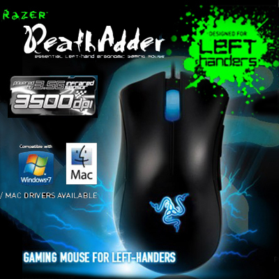 Razer Left Hand Edition Deathadder Gaming Mouse 3500dpi Infrared, Brand New In Box Fast Shipping, in Stock.