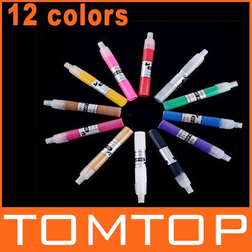 UV Gel Acrylic Design 3D Paint Nail Art Pen NailPolish 12 Different Colors