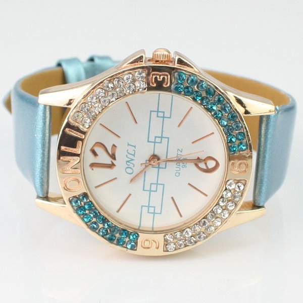 ladies fashion watch leather strap two tone ladies watches