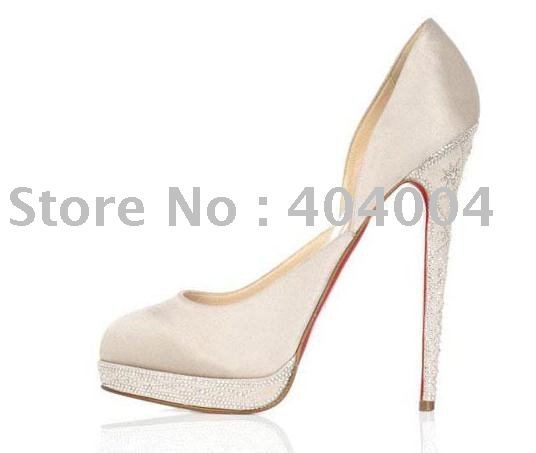 Taupe satin Wedding ShoesFree shipping 2011 newest style women satin