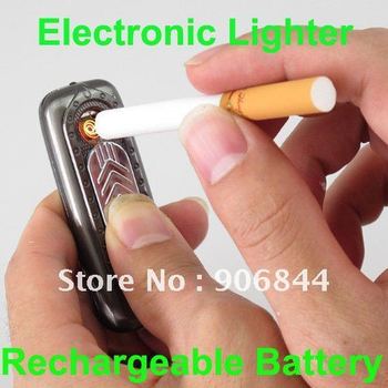 100% new Rechargeable Battery USB Green windproof Electronic Cigarette Lighter + free shipping + tracking number