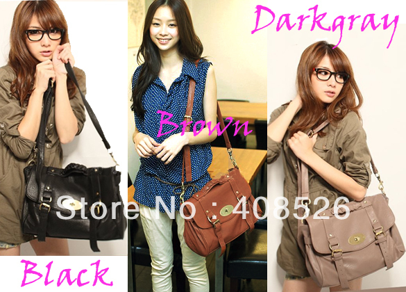 Stylish lady's Leather handbag totes design fashion Spike shoulder bag Handle Magnetic Button 3195(China (Mainland))