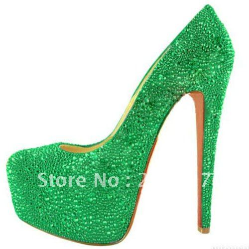 Green Platform Heels