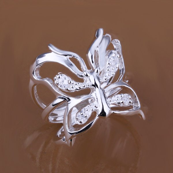 Free-shipping-wholesale-wedding-rings-925-silver-Butterfly-Ring-Good ...