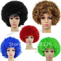 Wild Curl-up Funny Soccer Fans Wig Cosplay Party Fancy Dress Fake Hair Wholesale 3333(China (Mainland))