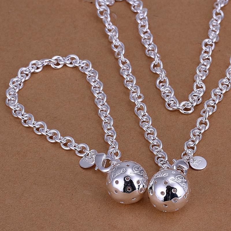 HOT-sale-925-silver-jewellery-set-fashion-ball-necklace-and-pendant ...