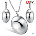 OPK JEWELRY NEW ARRIVAL Fashion Jewelry Set Lovely Stainless Steel Earring & Pendants Necklace Drop Earrings Free Shipping 665